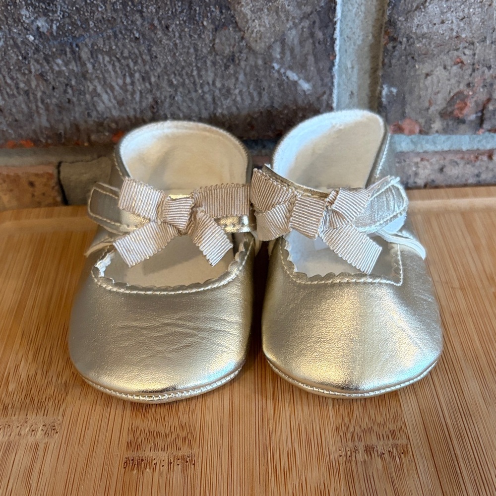Gold Baby Shoes - Picture 2 of 3